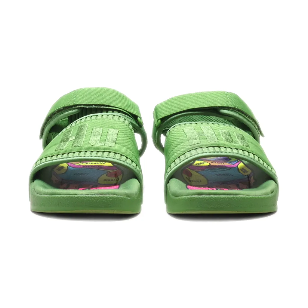 Adidas Casual Sandals Fabric Green Colour For Men