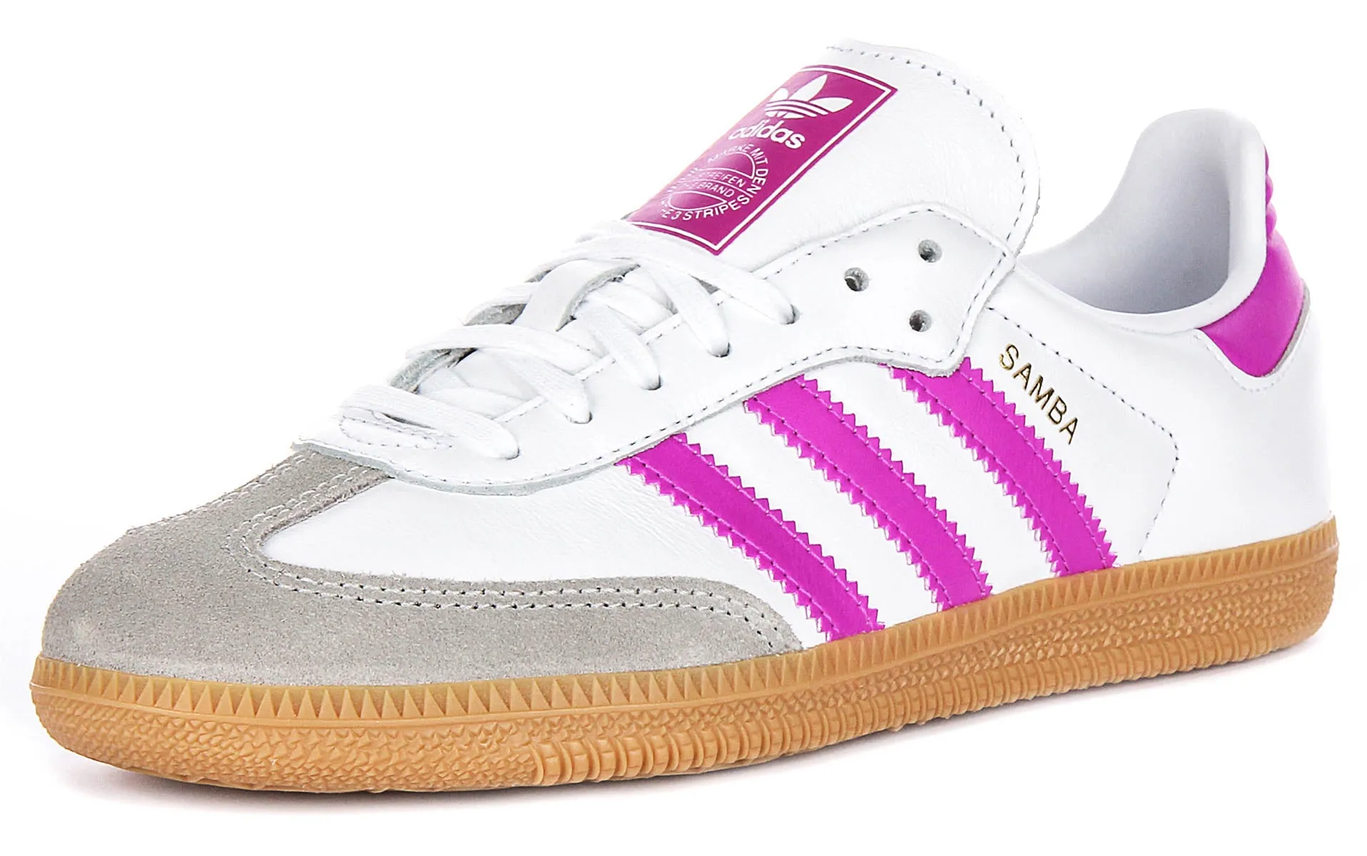 Adidas Samba OG J In White Purple For Youth