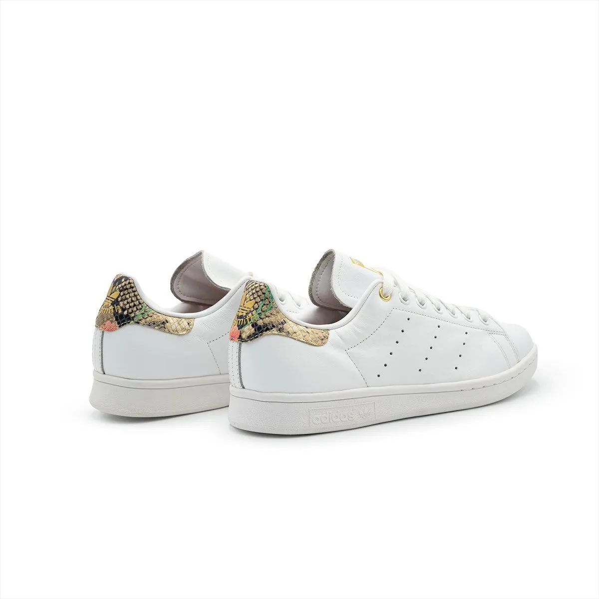 Adidas Stan Smith Snakeskin Floral Mashup Low-Top Sneakers Leather White Colour For Women