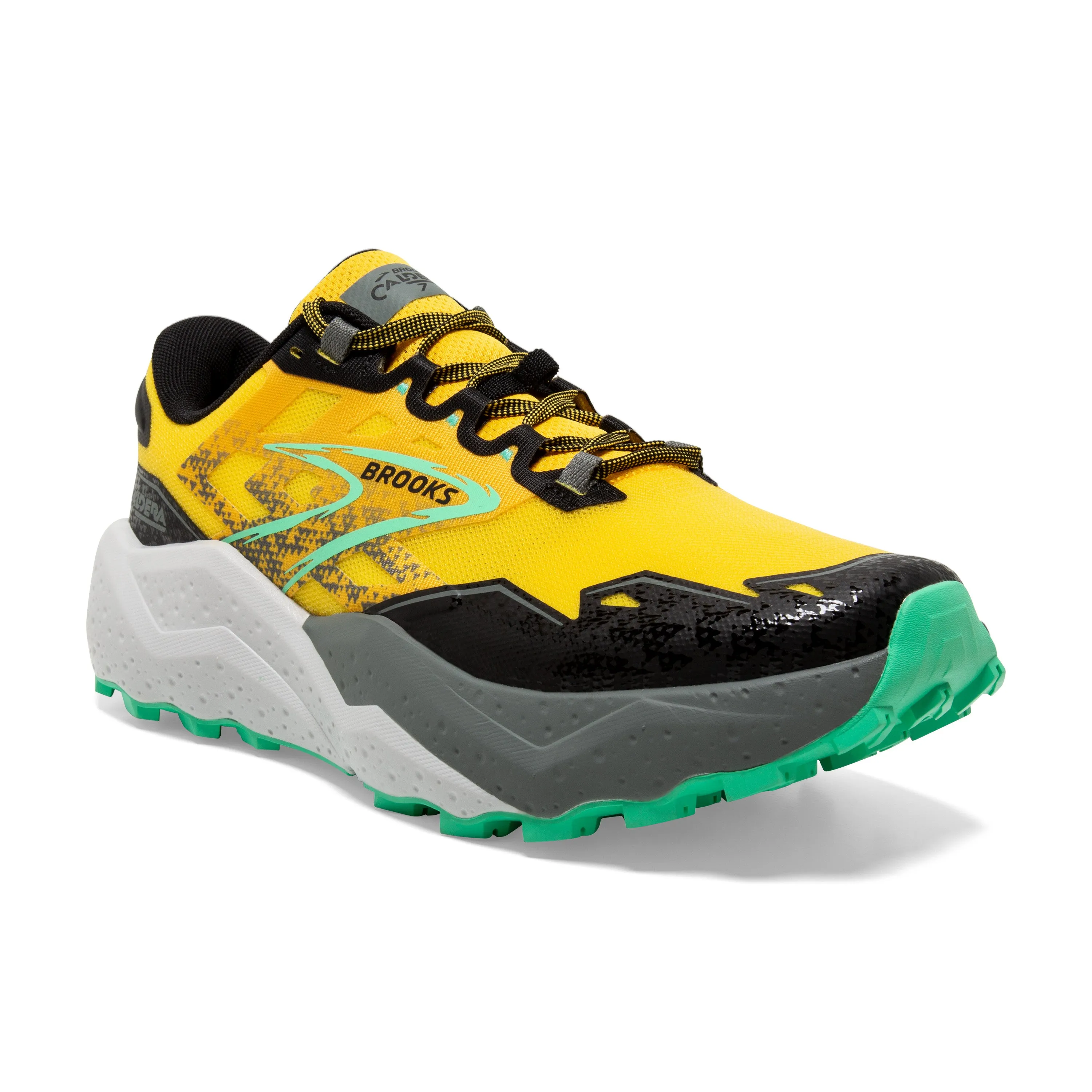 Brooks Mens Trainer Caldera 7 Lemon Chrome/Black/Springbud