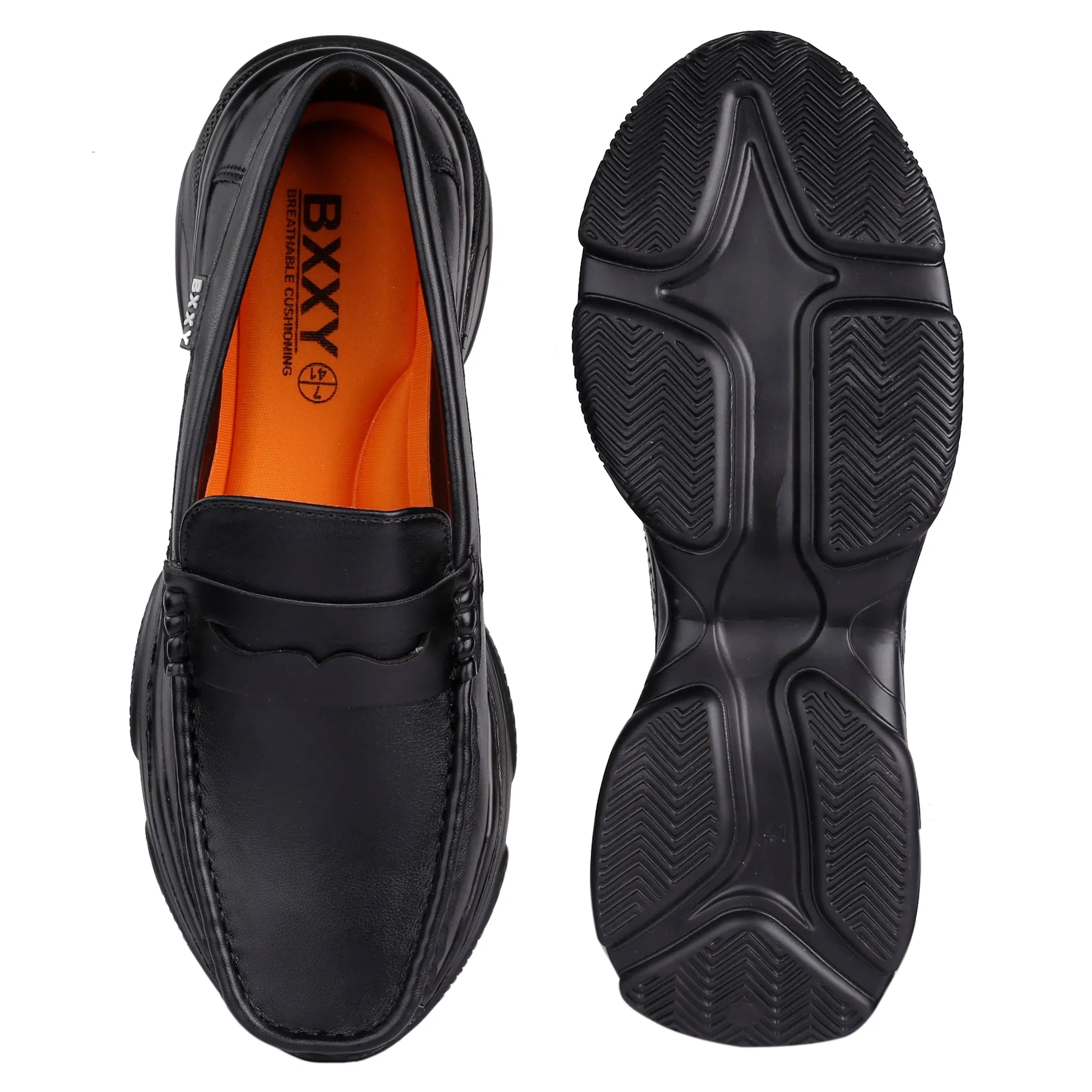 Bxxy's Men's Faux Leather Fashionable and Comfortable Slip-ons