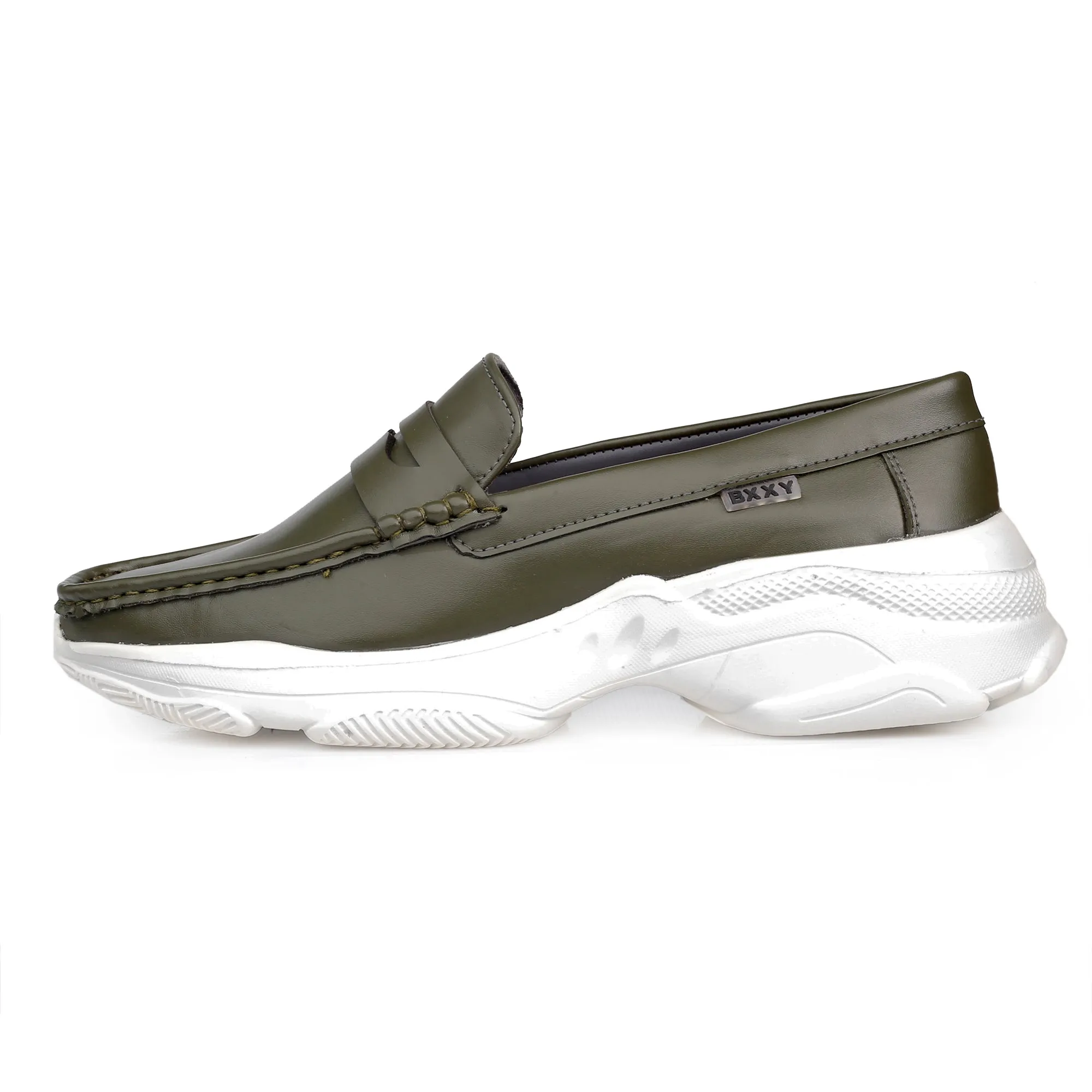 Bxxy's Men's Faux Leather Fashionable and Comfortable Slip-ons