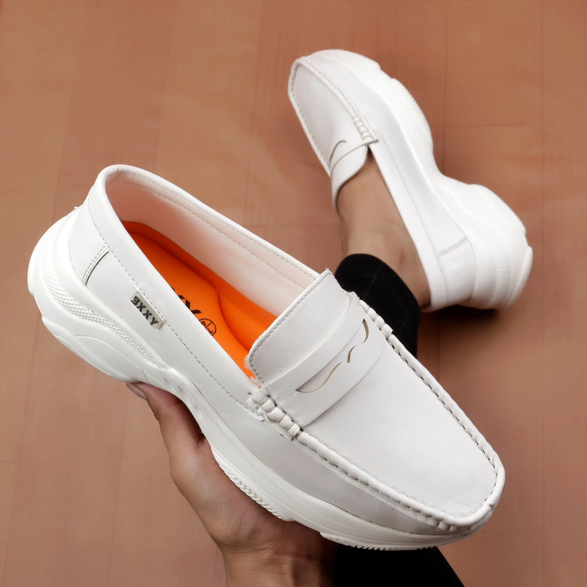 Bxxy's Men's Faux Leather Fashionable and Comfortable Slip-ons