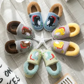 Children's Winter Cotton Dinosaur Slippers Soft