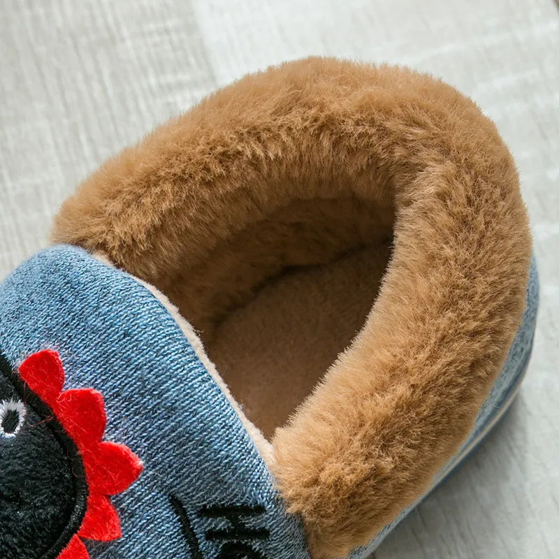 Children's Winter Cotton Dinosaur Slippers Soft