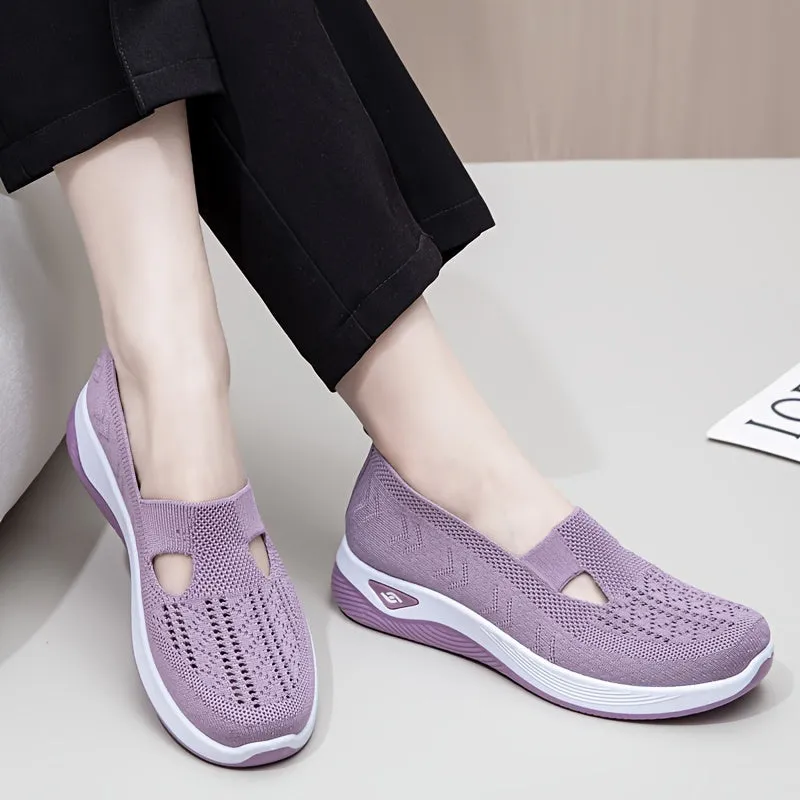 Comfortable Breathable Platform Loafers Slip On Loafer Wide Width Shoes For Women