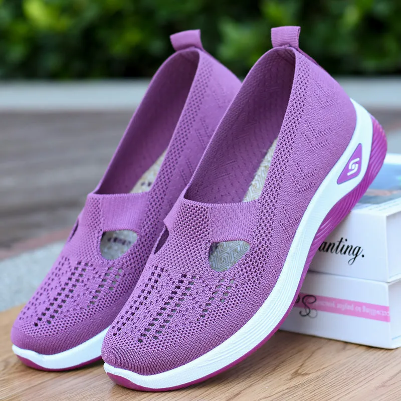 Comfortable Breathable Platform Loafers Slip On Loafer Wide Width Shoes For Women