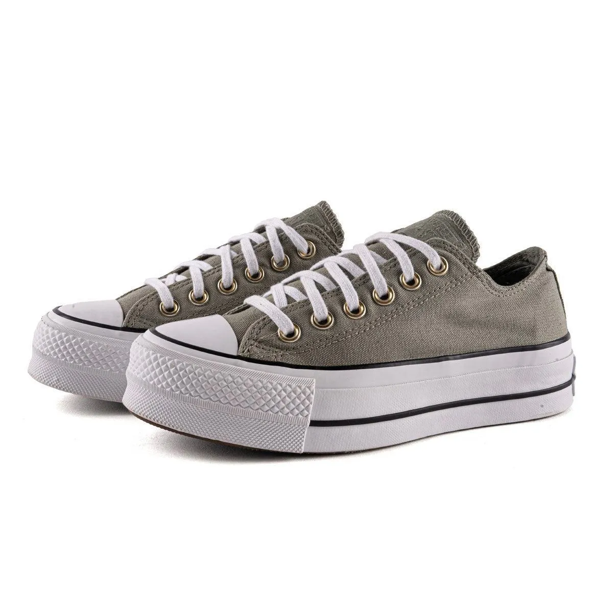 Converse Chuck Taylor All Star Platform Low-Top Sneakers Canvas Green Colour For Women