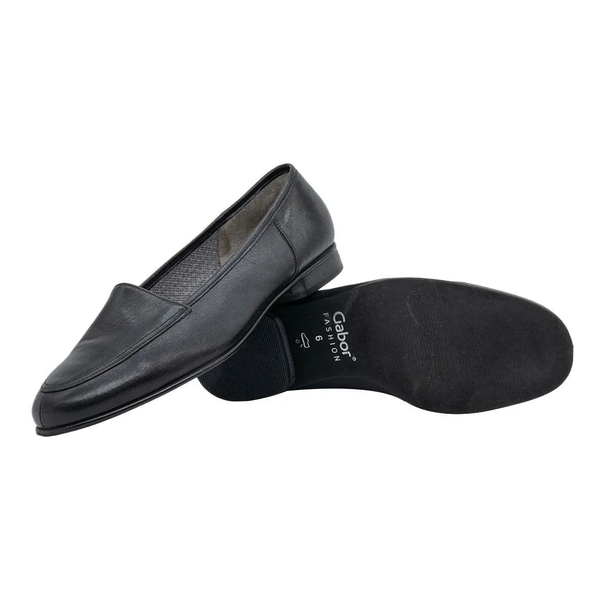 Gabor Fashion Slip On Loafers Leather Black Colour For Women