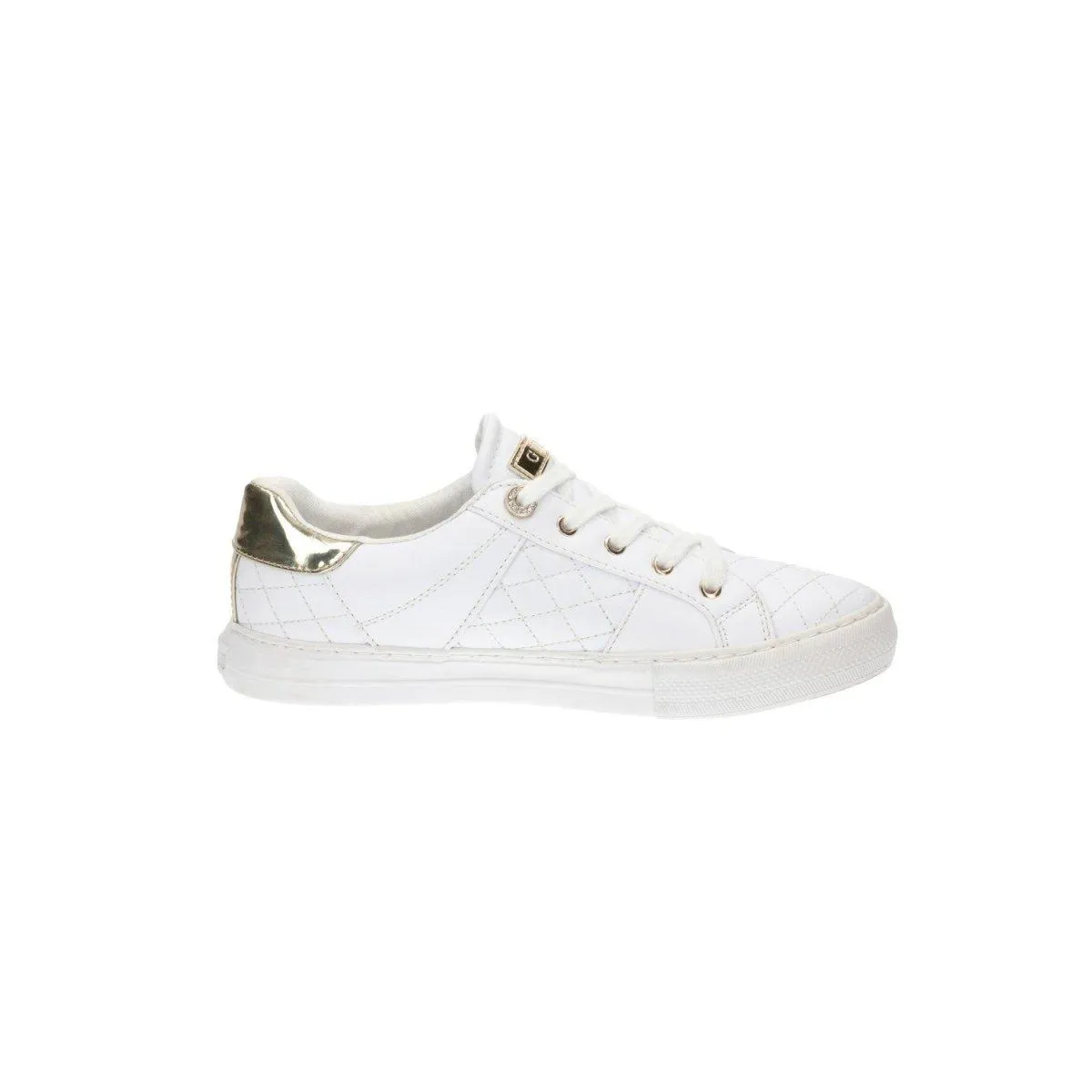 Guess Loven Quilted Low-Top Sneakers White Colour For Women