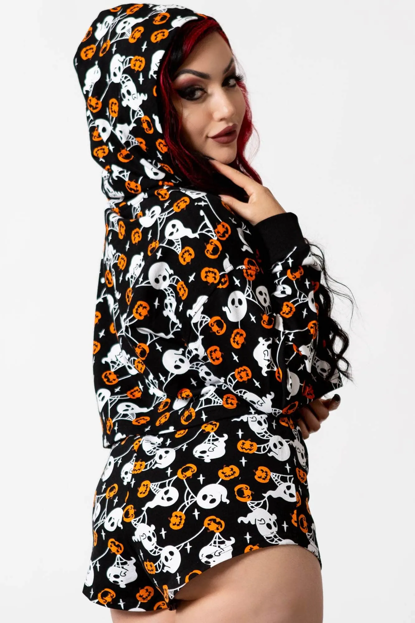 Haunted Pumpkin Cropped Hoodie