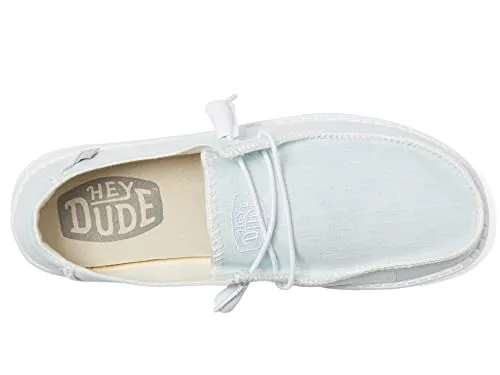 Hey Dude Women's Wendy Boho Stitch Sky Blue Size 8 | Women's Shoes | Women's Slip On Shoes | Comfortable & Light-Weight