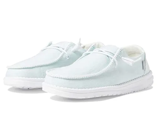 Hey Dude Women's Wendy Boho Stitch Sky Blue Size 8 | Women's Shoes | Women's Slip On Shoes | Comfortable & Light-Weight