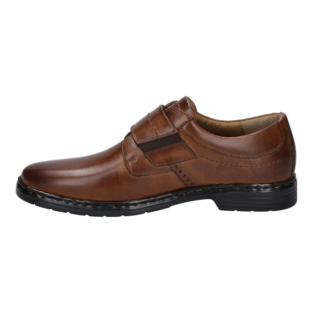 Josef Seibel Alastair 16 Mens Cognac Leather Wide Fit Touch Fastening Shoes