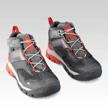 Kids' waterproof walking boots - 28-34 - grey