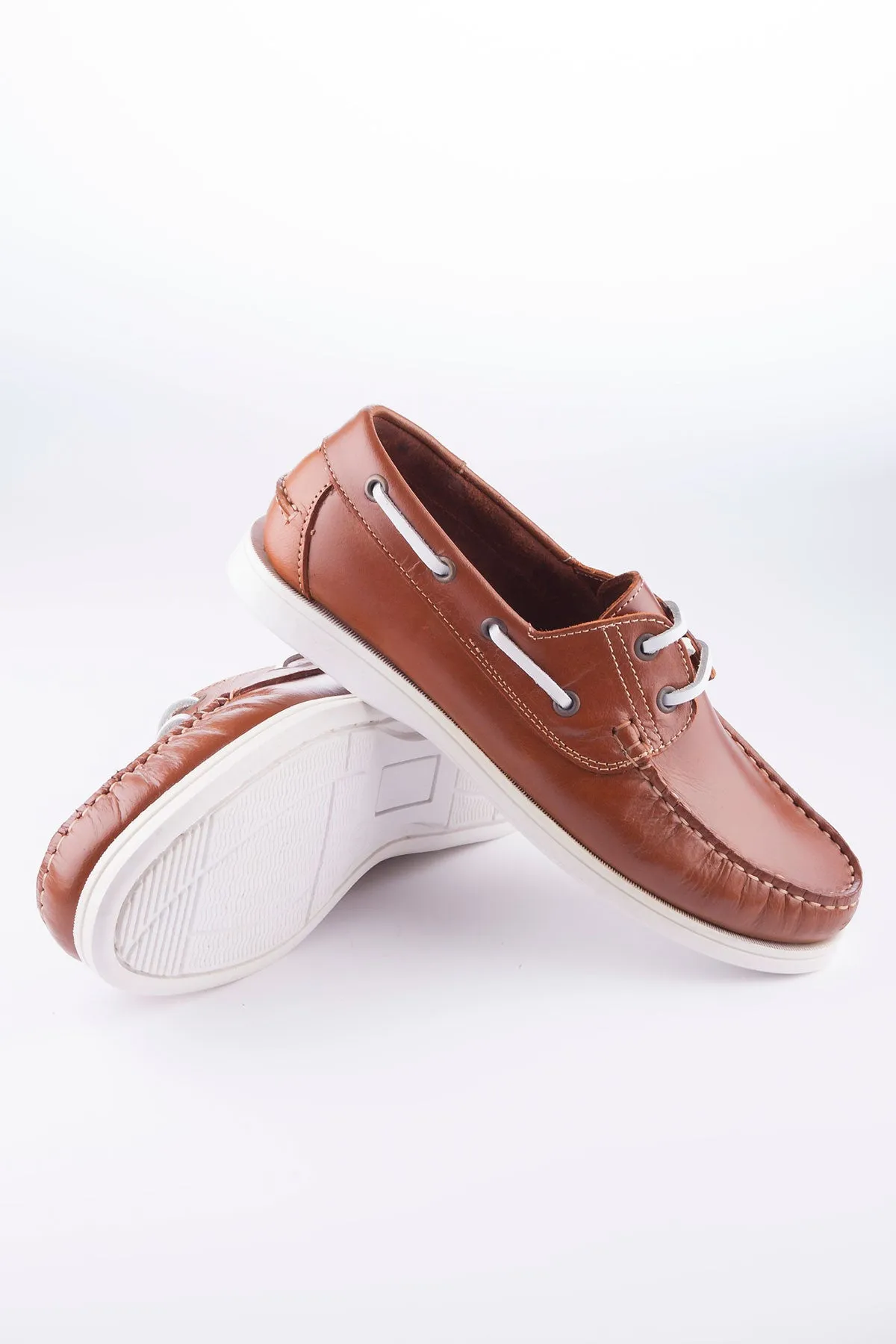 Laced Leather Deck Shoes