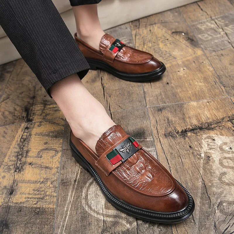 Men Casual Breathable Comfortable Business Leather Loafers