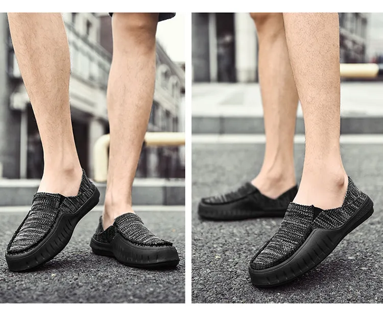 Men's Casual Walking Shoes Slip On Loafers Breathable Comfortable Lightweight Knitted Shoes