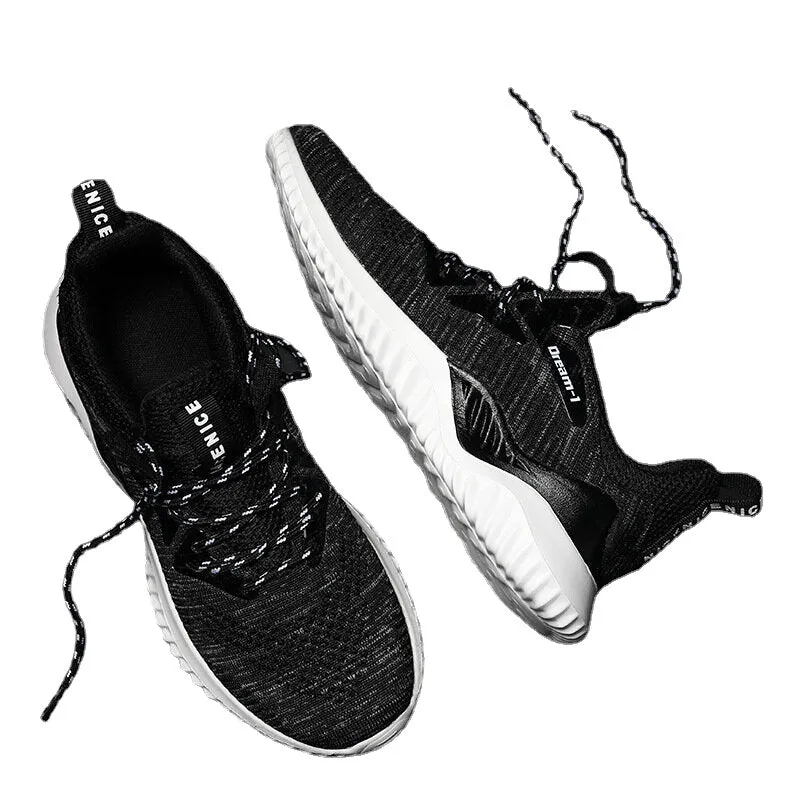 Men's Lightweight Sports Shoes Breathable Mesh Running Shoes Flying Woven Casual Sneakers