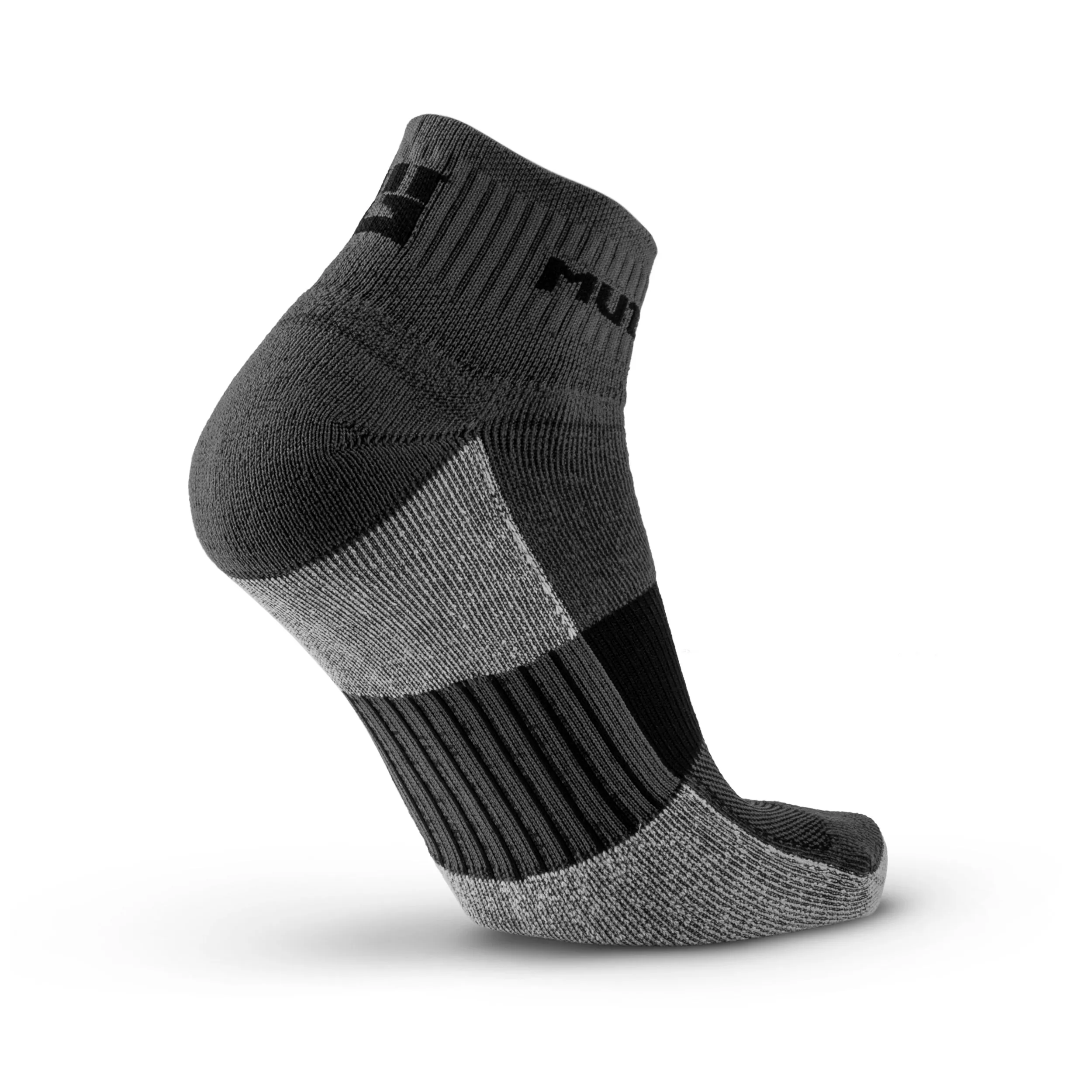 MudGear Quarter (¼) Crew Socks - Gray/Black (2 pair pack)