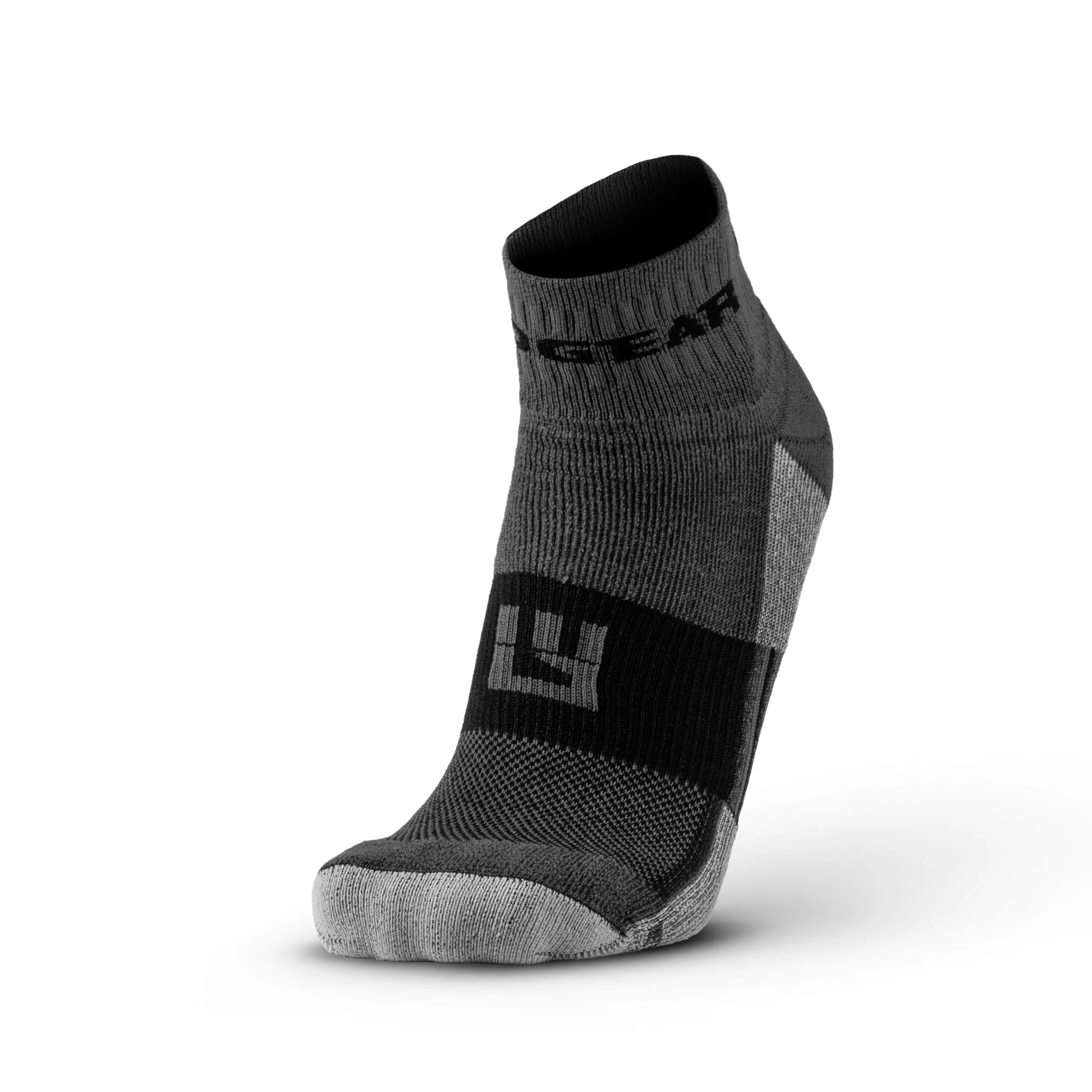 MudGear Quarter (¼) Crew Socks - Gray/Black (2 pair pack)