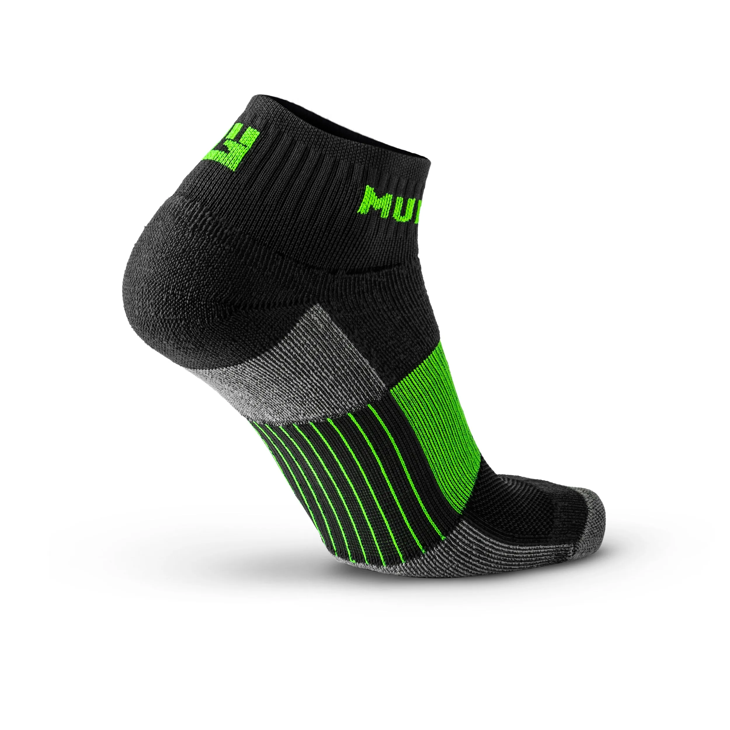 MudGear Quarter (¼) Crew Socks - Gray/Green (2 pair pack)