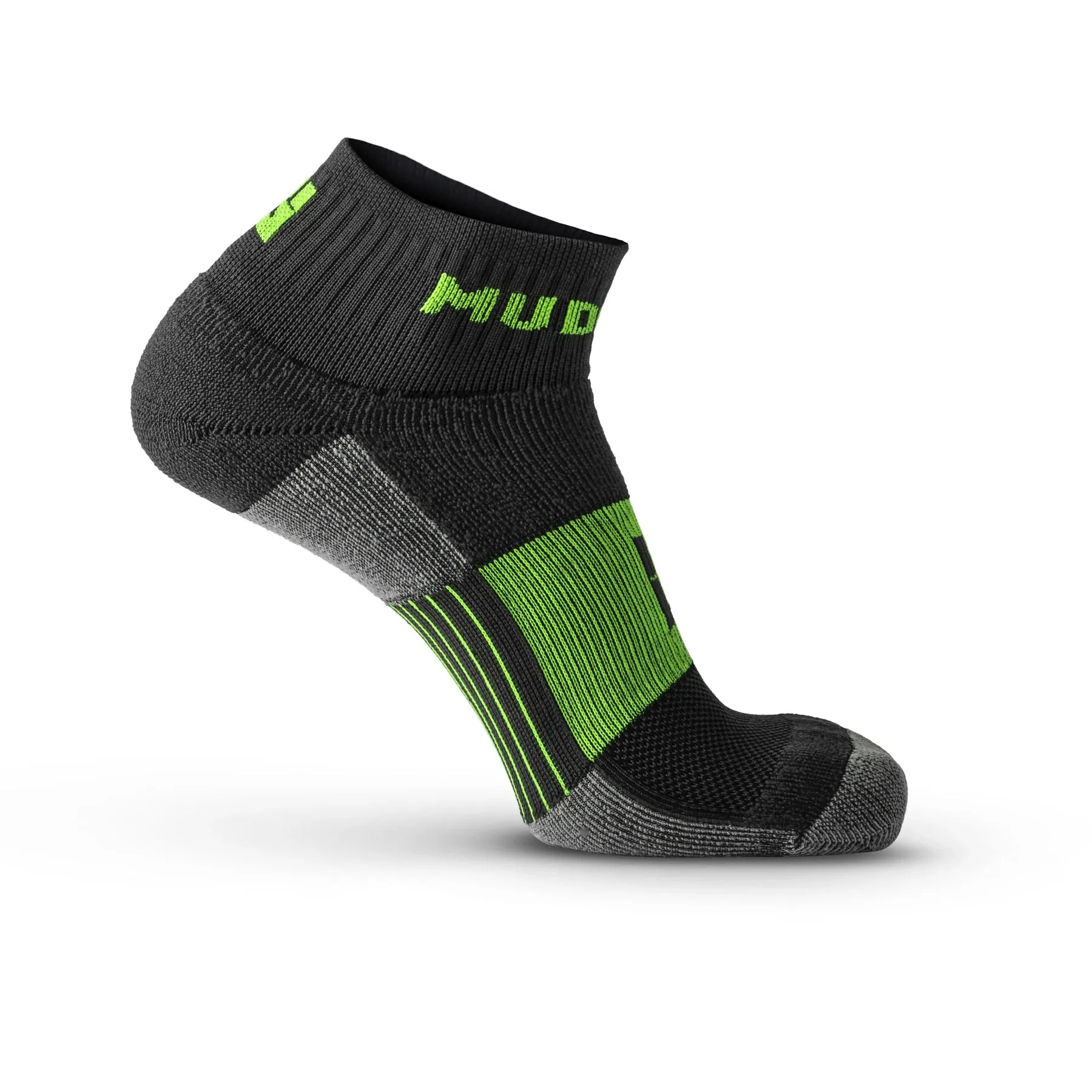 MudGear Quarter (¼) Crew Socks - Gray/Green (2 pair pack)