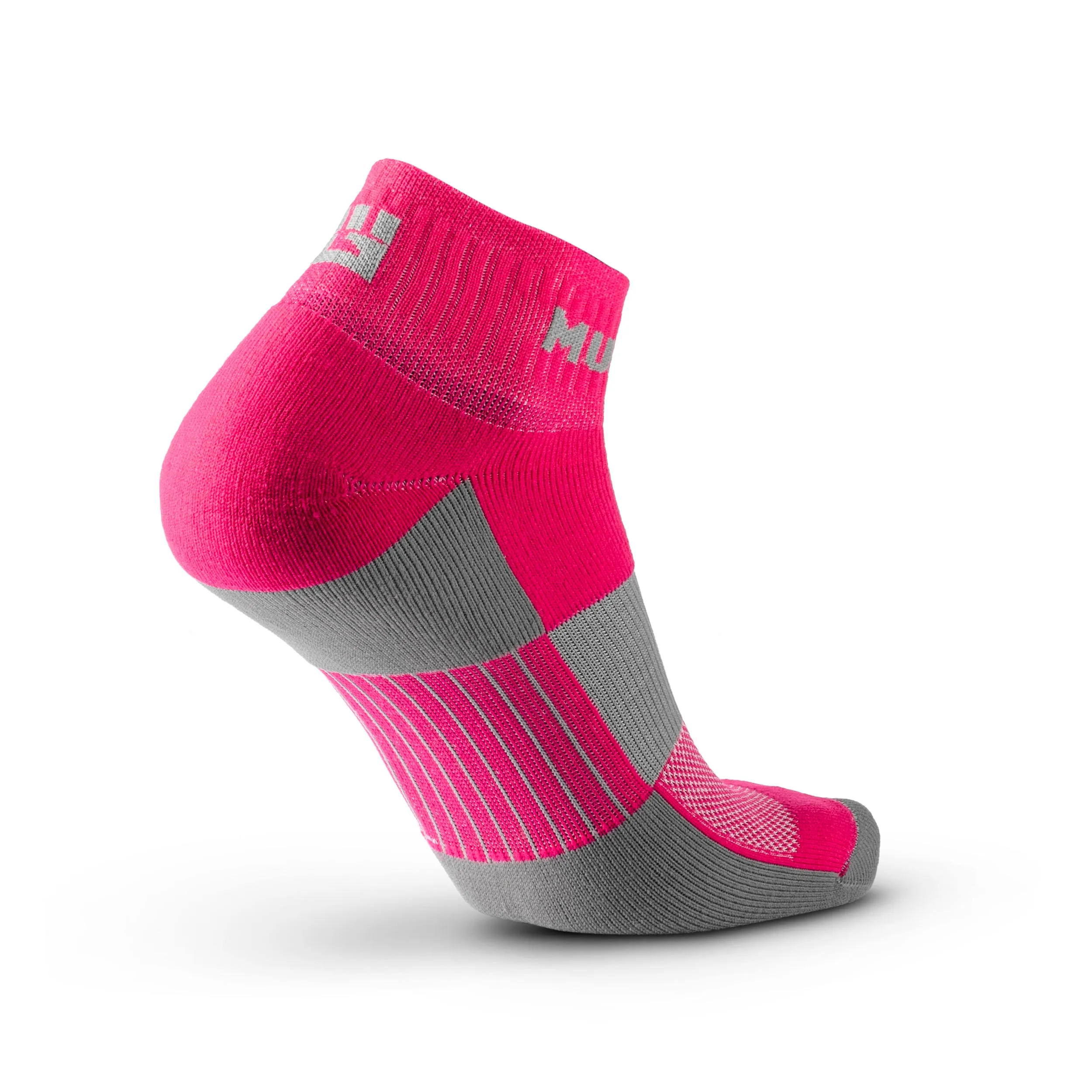 MudGear Quarter (¼) Crew Socks - Pink/Gray (2 pair pack)