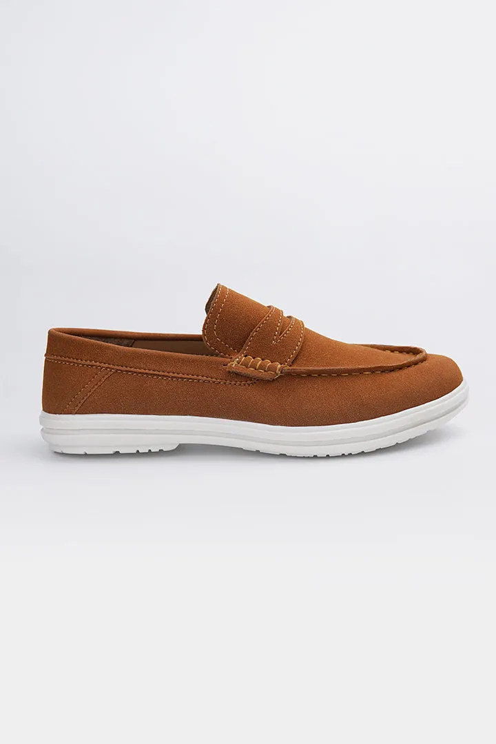 Slip On Suede Loafers - Brown