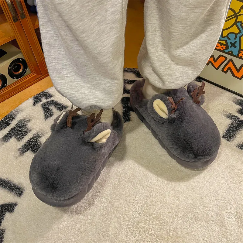 Two-wear One-word Slippers Men And Women Cotton Slippers