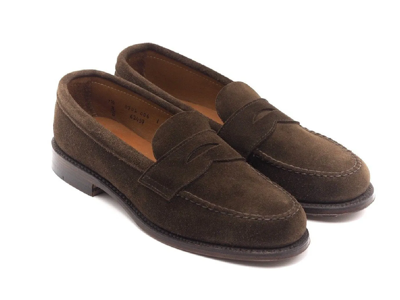 Unlined Handsewn Penny Loafer Dark Brown Suede