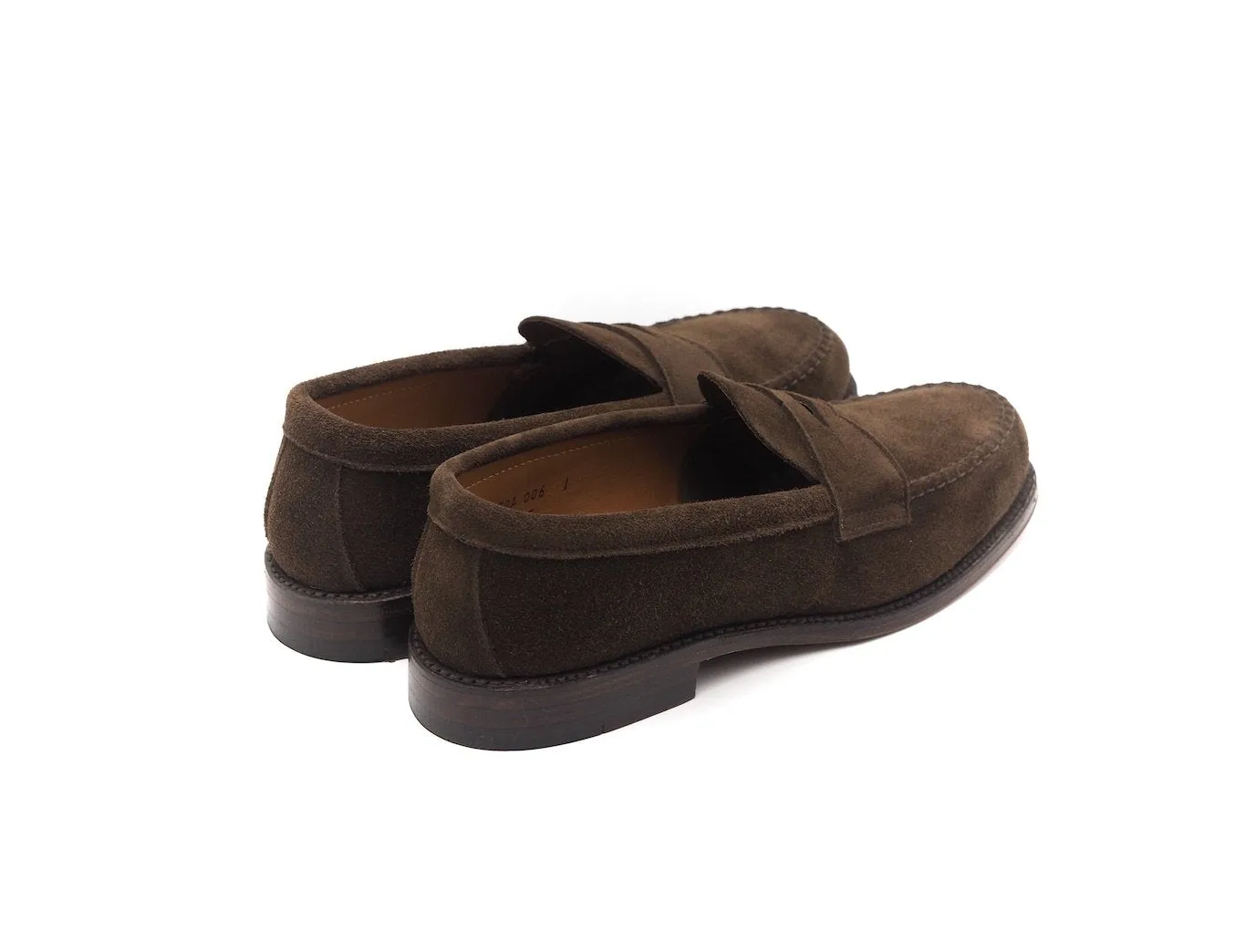 Unlined Handsewn Penny Loafer Dark Brown Suede