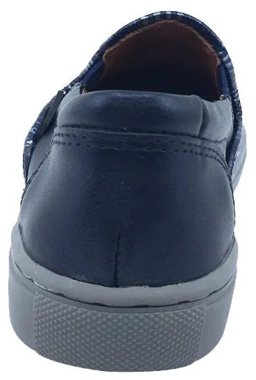 Venettini Girl's and Boy's Navy and Metallic Blue Skylar Slip-On Sneaker