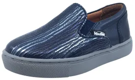 Venettini Girl's and Boy's Navy and Metallic Blue Skylar Slip-On Sneaker