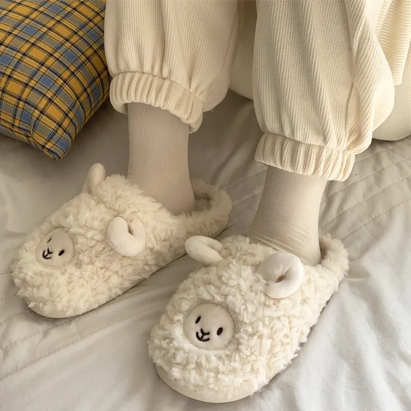 Warm Fuzzy Alpaca Llama Slippers