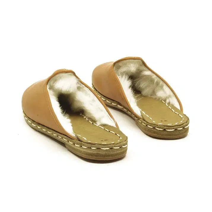 Winter Sheepskin Slippers Light Brown Women's