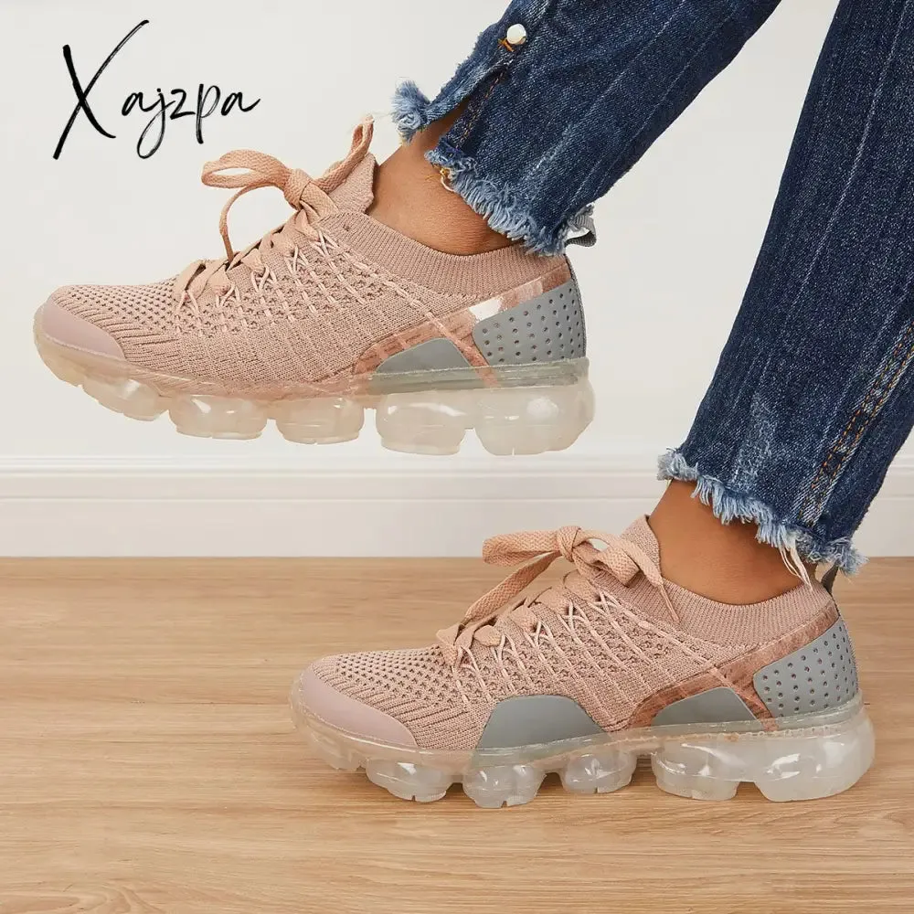 Xajzpa - Women Athletic Sneakers Running Shoes Breathable Sneakers Knit Walking Running Sneakers