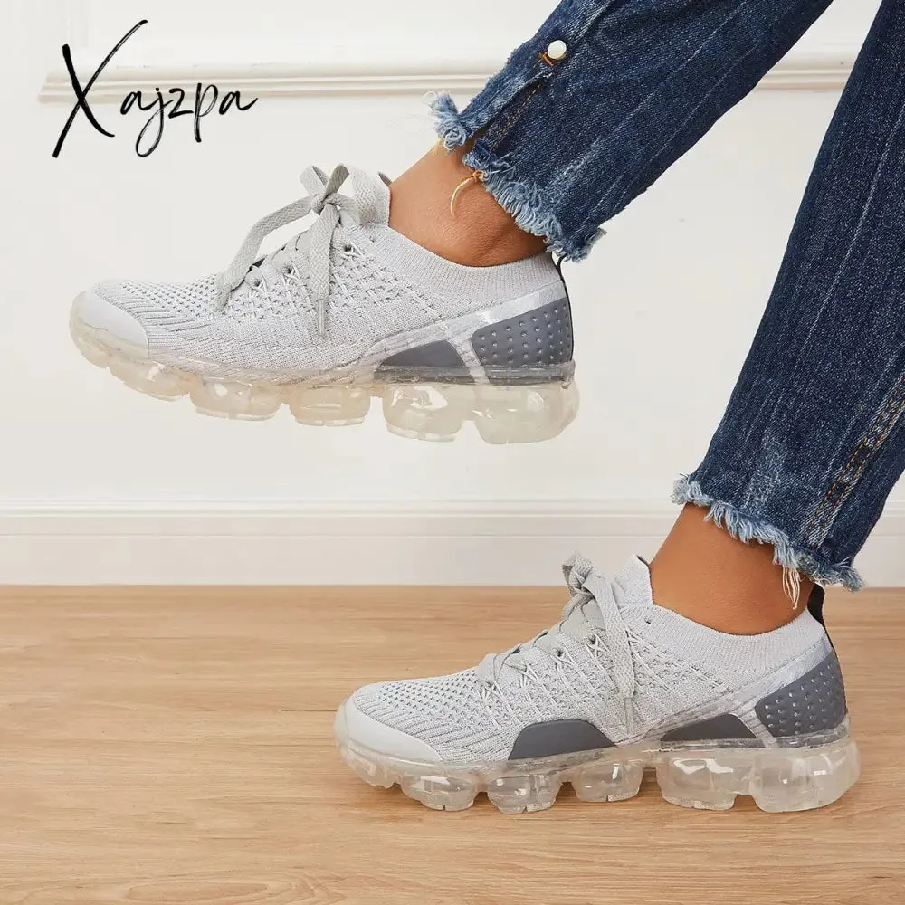 Xajzpa - Women Athletic Sneakers Running Shoes Breathable Sneakers Knit Walking Running Sneakers