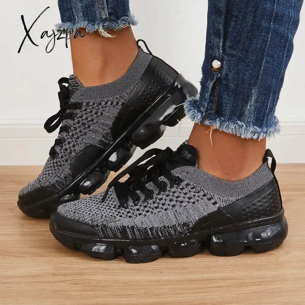 Xajzpa - Women Athletic Sneakers Running Shoes Breathable Sneakers Knit Walking Running Sneakers