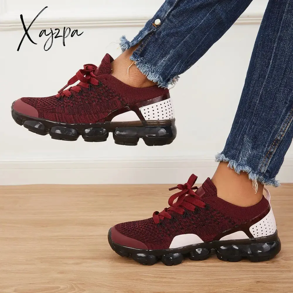 Xajzpa - Women Athletic Sneakers Running Shoes Breathable Sneakers Knit Walking Running Sneakers