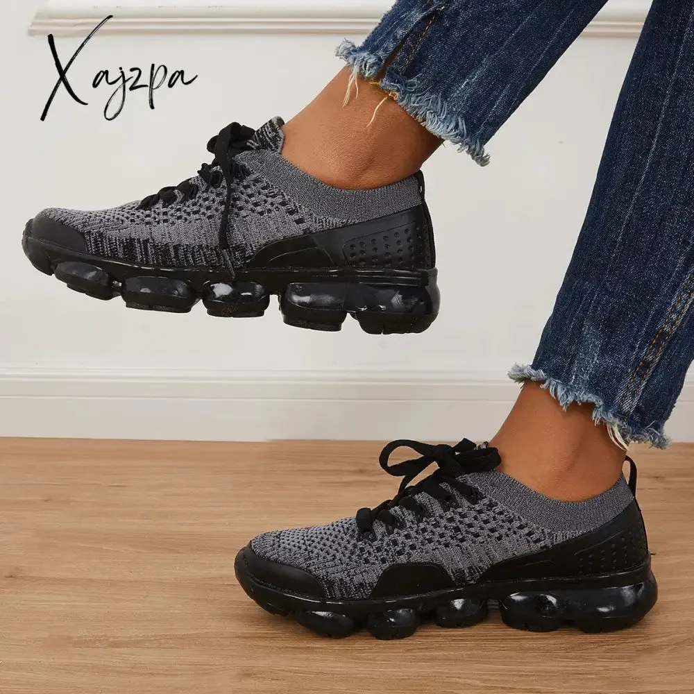 Xajzpa - Women Athletic Sneakers Running Shoes Breathable Sneakers Knit Walking Running Sneakers