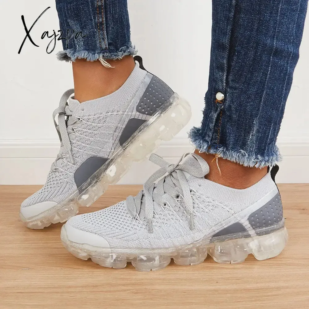 Xajzpa - Women Athletic Sneakers Running Shoes Breathable Sneakers Knit Walking Running Sneakers